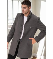 PLT9367 DEWBERRY ERKEK PALTO-DÜZ GRİ