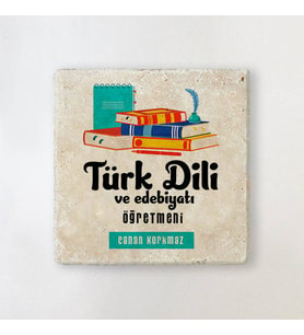 Kişiye Özel Edebiyat Öğretmenlerine Özel İsimli Bardak Altlığı