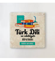 Kişiye Özel Edebiyat Öğretmenlerine Özel İsimli Bardak Altlığı