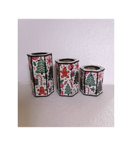Yeni yıl temalı Tealight 3 lü Mumluk Seti (Çok Renkli)