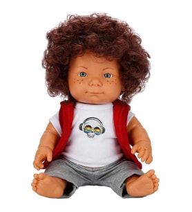 Dollz n More Curly Bebek 35 Cm Kurukafa Tişörtlü