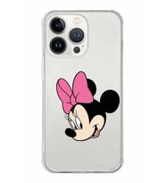 Apple iPhone 13 ProMax Uyumlu Köşe Korumalı Antişok  Kapak Minnie Mouse Tasarımlı Şeffaf  Kılıf