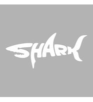 Shark Köpek Balığı Sticker Siyah 20x10 CM (Beyaz)