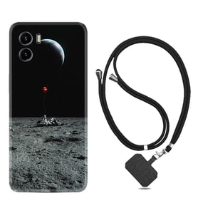 Vivo Y15S Y32 Y33S Y51 Y53S Kılıf Boyun Askılı Silikon Astronoot Red Baloon 1608