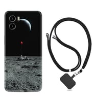 Vivo Y15S Y32 Y33S Y51 Y53S Kılıf Boyun Askılı Silikon Astronoot Red Baloon 1608