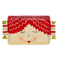 1 Adet 20x11cm Seramik Mini Tepsi Kase Şeker Dekorlu