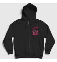 Presmono Unisex Siyah Stage Gorillaz Fermuarlı Kapüşonlu Sweatshirt 55052tt