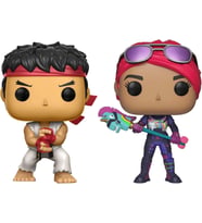 Funko Pop! Games: Fortnite - 2 Paket Ryu & Brite Bomber - Street Fighter - Vinil Koleksiyon Figürü - (Krem)