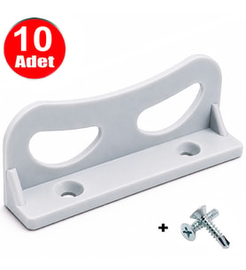 Büyük Sineklik Tutamağı Kulbu 10 Adet Beyaz Tutamak Çekme Tutma Kulp +Vida
