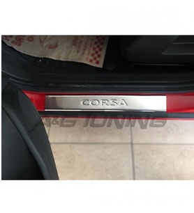 Opel Corsa E Krom Kapı Eşiği Takımı 4 Prç Paslanmaz Çelik