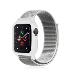 Mey İthalat® Watch 38Mm Hasırlı Cırtcırtlı Kasalı Kordon - Beyaz
