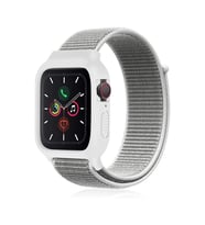 Mey İthalat® Watch 38Mm Hasırlı Cırtcırtlı Kasalı Kordon - Beyaz