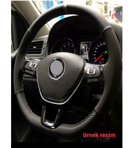 Opel Vectra B Kasa Uyumlu Alkantara-Karbon Dikmeli Direksiyon Kılıfı Gri Yüzüklü