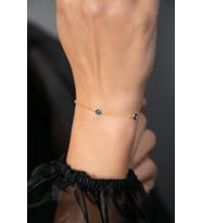 Elika Silver Kadın Altın Kaplama Nazarlı 925 Ayar Gümüş Bileklik (STD)