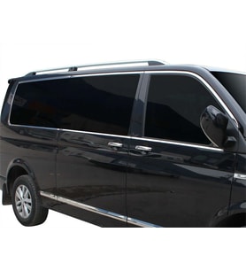 Volkswagen Caravelle Uyumlu Cam Çerçevesi 14 Parça Krom (U.Ş) Tek Sürgü 2003-2010