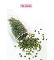Dökme Cam Kum Boncuk (8/0) 3 mm - 20 Gram - Şeffaf Alacalı Yeşil - BNC171