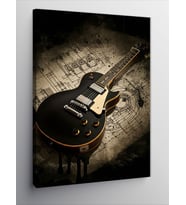 Kanvas Tablo Klasik Siyah Gitar