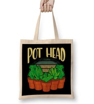 Funny Pot Head Gardening & Plant Obsessed Pun Bez Çanta Uzun Saplı