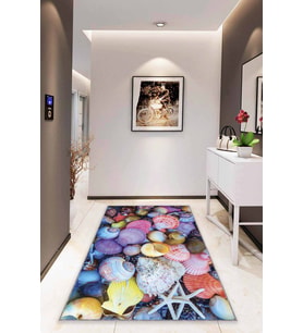 Çok Renkli 3D Üç Boyutlu Kaymaz Tabanlı Dekoratif Halı RV344 - 100 x 160 cm