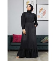 2263-Salopet etek Fırfırlı Siyah