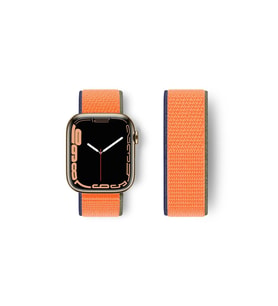 Apple Watch 42mm Hasırlı Cırtcırtlı Kordon - Turuncu