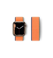 Apple Watch 42mm Hasırlı Cırtcırtlı Kordon - Turuncu