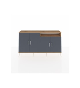 Arges Konsol 6 Raflı 4 Kapaklı 176x30x99 Çam-Antrasit/Çam