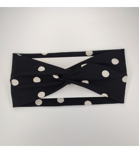 MORDİNO Siyah Puantiye Saç Bandı