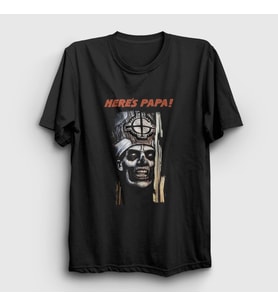 Presmono Unisex Siyah Here Papa Ghost T-Shirt 403773tt