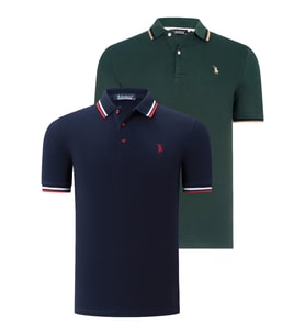 İKİLİ SET T8594 DEWBERRY ERKEK T-SHIRT-LACİVERT-NEFTİ (Karışık)