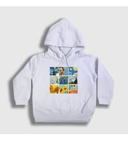 Presmono Unisex Çocuk Beyaz Art Painter Vincent Van Gogh Kapüşonlu Sweatshirt 303042tt