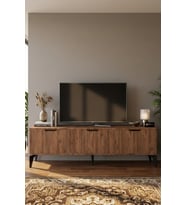 TV Sehpası 160 cm TV Ünitesi Kapaklı Modern Şık Minimal Salon Konsolu Royal 5093 Sepet