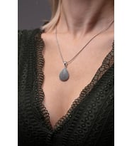 Damla Model Hasır Telkari El İşçiliği Gümüş Kolye (Gümüş)