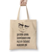 Komik Söz Şeytana Uymak istemiyorum Bez Çanta Uzun Saplı