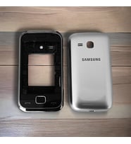 Samsung C3312 Duos Kasa Samsung Galaxy C3312 Duos Uyumlu Gri Renk Orta Kasa Ön Arka Kapak Tuş Takımı