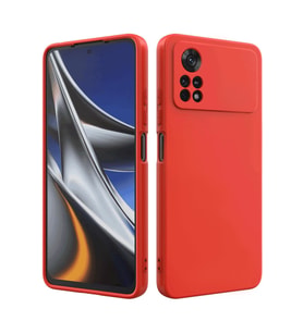 Xiaomi Poco M4 Pro Kılıf Kamera Korumalı Silikon Rubber Arka Kapak (Kırmızı)