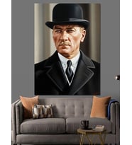 Mustrafa Kemal Atatürk Dekoratif Kanvas - Mdf Ahşap Tablo