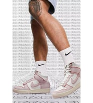 Nike Dunk High 1985 Rose Denim and Leather Sneaker Hakiki Deri Bilekli Unisex Ayakkabı Beyaz