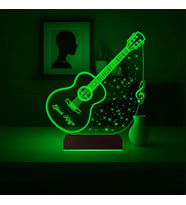 Luvivia Klasik Gitar Müzisyen Hediye Kişiye Özel 3D Lamba - Masa Gece Lambası