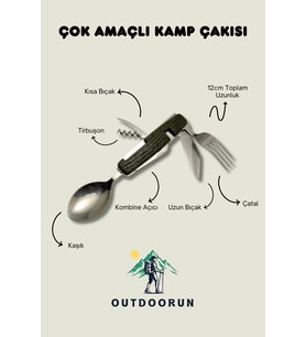Çok Amaçlı Kamp Çakısı - 12 cm (Haki)