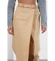 Moda Regular Şık Gece Midi Boy Limited Edition Cut Out Detaylı Pamuklu Midi Column Dokuma Etek