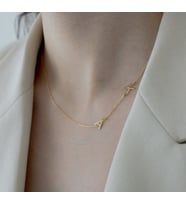 Kişiye Özel Yan Tasarım Çift Harf Kolye 925K Gümüş (Gold)