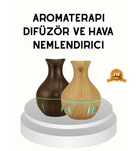 Ahşap Desenli 130 ml Aromaterapi Difüzör Sessiz ve USB Bağlantılı