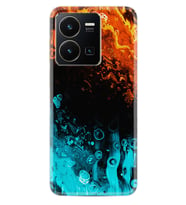 Vivo Y35 Kılıf Silikon Desen Özel Seri Orange Blue Color 1665