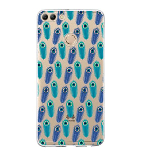 PrintiFy Huawei Y9 2018 ile Uyumlu 1mm Slim Fit Nazar Boncuğu 4 Baskılı Şeffaf  Kılıf