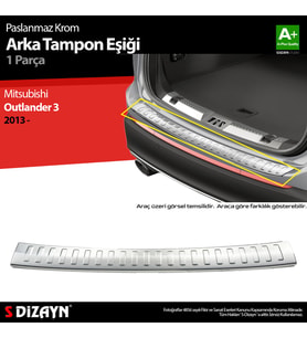 Mitsubishi Outlander 3 Krom Arka Tampon Eşiği 2013-2019