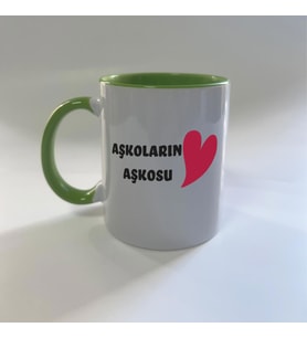 Aşkoların Aşkosu Baskılı Yeşil Mega Sevgililer Günü Kupası