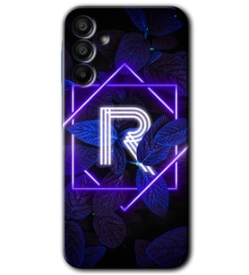 Galaxy A15 Kılıf HD Desen Baskılı Kılıf - Dark Neon Yaprak R Harfi