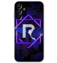 Galaxy A15 Kılıf HD Desen Baskılı Kılıf - Dark Neon Yaprak R Harfi