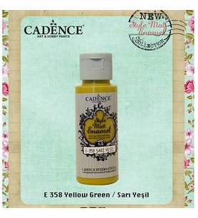 Cadence Style Matt Enamel Cam & Porselen Boyası 59 ml. E-358 Sarı Yeşil 